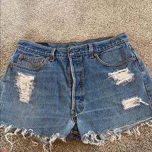 Levi’s high waist denim shorts